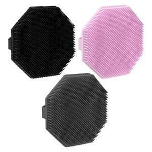 Unique Bargains Shower Silicone Body Scrubber 3 Pcs - 1 of 4