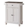 Kings Brand Furniture Herrin Kitchen Cart Storage Cabinet, White - 3 of 4