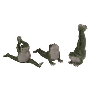 Transpac Resin Green Yoga Frog Figurine Set of 3 Spring Home Decorations - 1 of 1