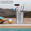 Round Galvanized Steel, Trash Can with Lid - Durable Metal Bucket for Backyard, Lawn, Garden and Yard Use - 2 of 4