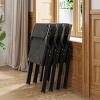 SEVOBAL Accent Chairs Foldable Wooden Chairs Woven Seat Rustic Accent Kitchen Dining Patio for Garden, Outdoors, Black, 23.4"*34.3"*19" - 4 of 4