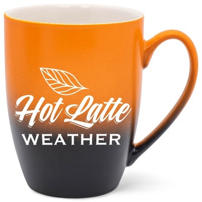 Elanze Designs Hot Latte Weather Two Toned Ombre Matte Orange and Black 12 ounce Ceramic Stoneware Coffee Cup Mug