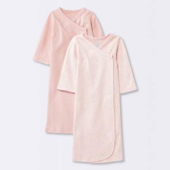 Baby Girls' 2pk Cotton Gown - Cloud Island™ Pink Preemie