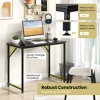 Tangkula 2PCS 40-Inch Small Computer Desk Home Office PC Workstation w/ Heavy-duty Metal Frame Black - 4 of 4