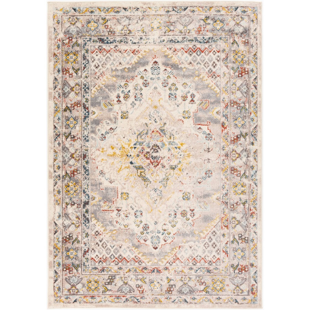Photos - Area Rug Livabliss 5'3"x7'3" Kashan Traditional Rugs Cream: Medium Pile, Fade & Stain-Resistant, Indoor Use