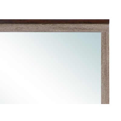 Gray and Brown Rectangular Wood Framed Dresser Mirror