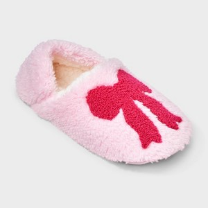 Women's Cozy Fleece High Cut Pull-On Slipper Socks with Grippers - 1 of 4