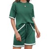 Ekouaer Womens Knit Lounge Set 2 Piece Sweater Sets Short Sleeve Sweatsuit Pullover Tops - 4 of 4