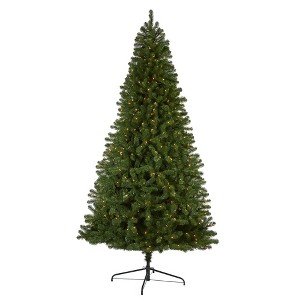 Nearly Natural 9-ft Virginia Fir Artificial Christmas Tree with 600 Clear Lights and 1453 Bendable Branches - 1 of 4