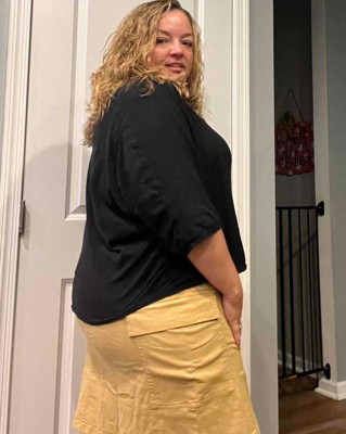 Plus size khaki skirt review best sale