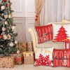 4PCS Christmas Pillow Covers 18x18 inch Winter Throw Pillow Covers Red Merry Christmas Tree Snowflake - 2 of 4