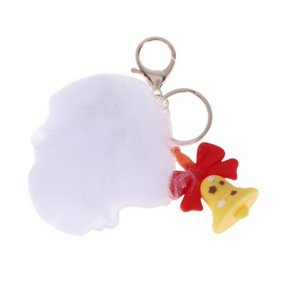 Unique Bargains Christmas Keychain with Double Ring and Lobster Clasp PVC Alloy Plush 1 Pc