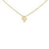 10K Gold 1/10 Ct Bezel Solitaire Princess Diamond Kite Shape Pendent Necklace - 4 of 4