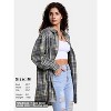 EXLURA Womens Plaid Flannel Shacket Long Sleeve Button Down Shirts Long Jackets Oversized Fall Fashion Outfits - 3 of 4