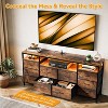 Garvee 10 Drawer TV Stand for 65-75 Inch TV - 63" W Long Fabric Dresser Entertainment Center with LED Lights & Power Outlets - 2 of 4
