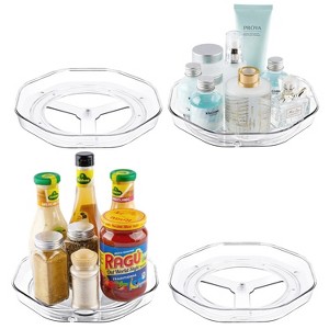 LunaLulinlk Clear Lazy Susan Organizer, 4 Pack Turntable Spice Rack, for Cabinets Kitchen, Countertop, Bathroom, Makeup, 9 Inches - 1 of 4
