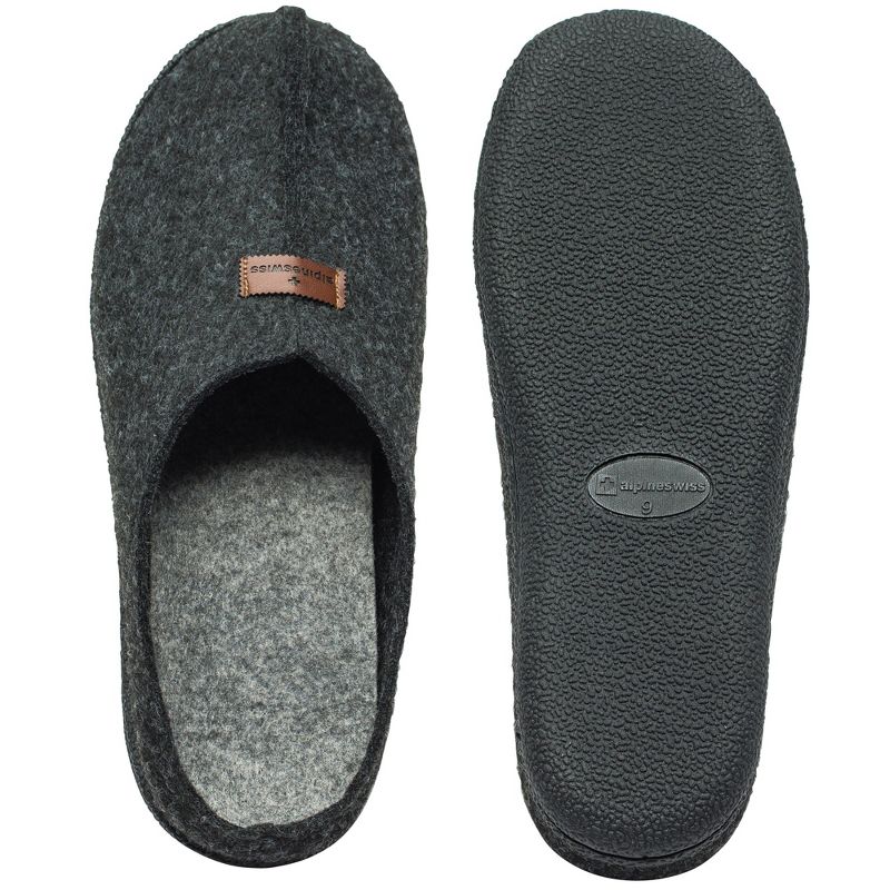 Alpine Swiss Bruce Mens Felt Faux Wool Clog Slippers Comfortable Slip On House Shoes, 4 of 7