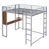 NicBex Full Size Loft Bunk Bed with Desk, Modern Metal Bed Frame with Storage Shelves, Guardrails and 2 Ladders for Bedroom - 4 of 4