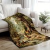 Lomsoe Vintage Woodland Harmony Scene Flannel Blanket - All Seasons Soft and Warm Throw Blanket for Napping, Camping, Travel, Office, Home Decor - 3 of 4