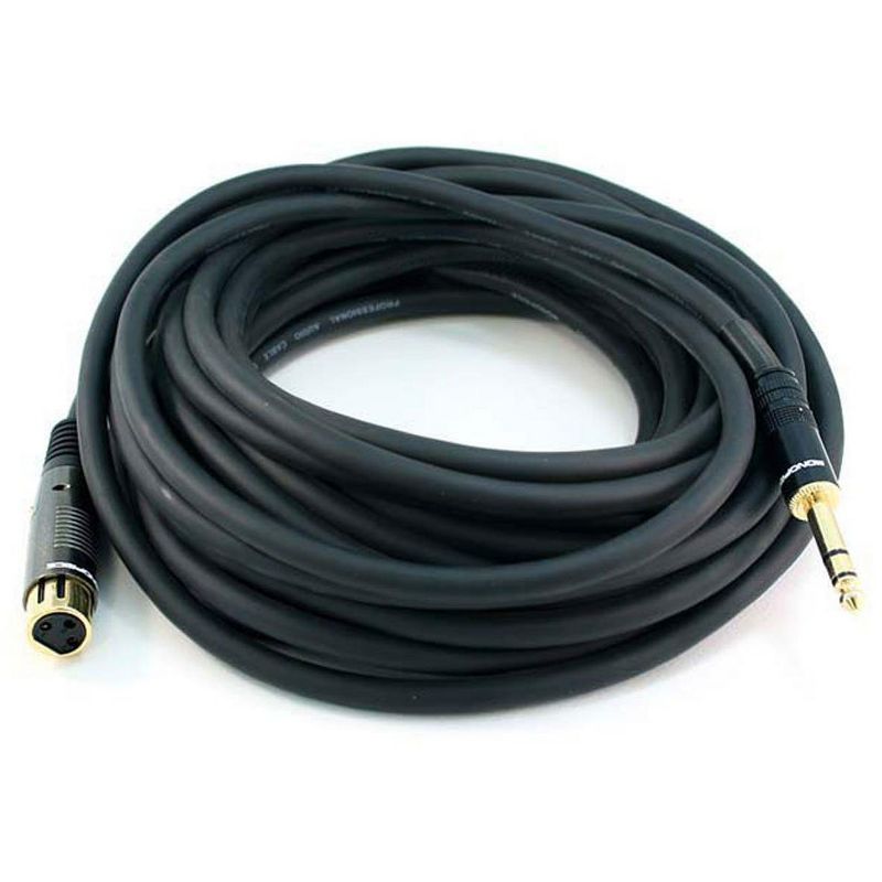 Monoprice XLR Female to 1/4in TRS Male Cable - 35 Feet | 16AWG, Gold Plated - Premier Series, 1 of 4