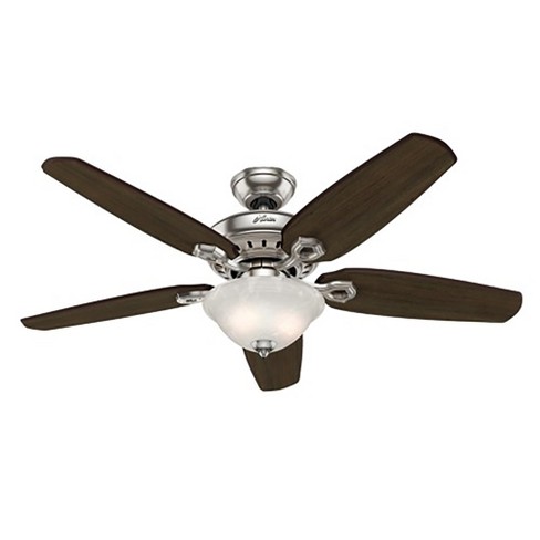 Hunter Fairhaven 52 Inch Indoor Nickel Ceiling Fan With Light Kit Remote