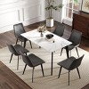 55" Modern Rectangular Dining Table for 6,Sintered Stone Top with Black Metal Legs,Small Space Kitchen or Dining Room Table-Maison Boucle - 2 of 4
