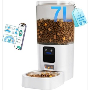 Automatic Cat Dog Feeder with 2K Camera, WiFi Food Dispenser with Night Vision, Large Capacity - 1 of 4