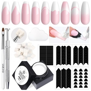 SAVILAND Soft Nail Sponges for Ombre: Gradient Nail Art Sponges with Grabbing Pen, Easy French Tip Stickers for Beginner (White) - 1 of 4
