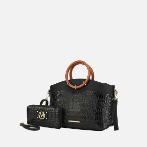 MKF Collection Phoebe Tote Women’s Faux Crocodile-Embossed Vegan Leather with Wristlet Wallet Bag by Mia K - 1 of 4