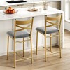Bar Stools Set of 2, Counter Height Bar Stools with PU Upholstered Seat - 4 of 4