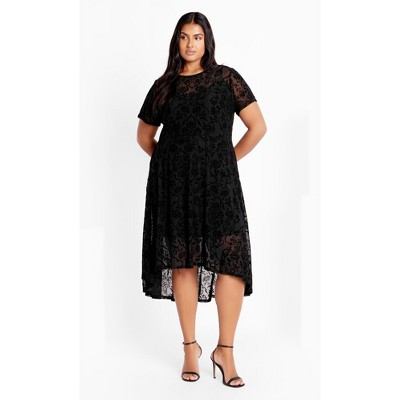 Women's Plus Size Sienna Mesh Dress - black | CITY CHIC