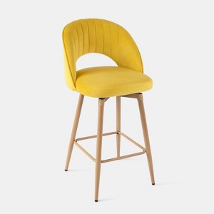 Vatros Counter Height Stools, Swivel Barstool, FSC Certified Upholstered Bar Stools - 1 of 4