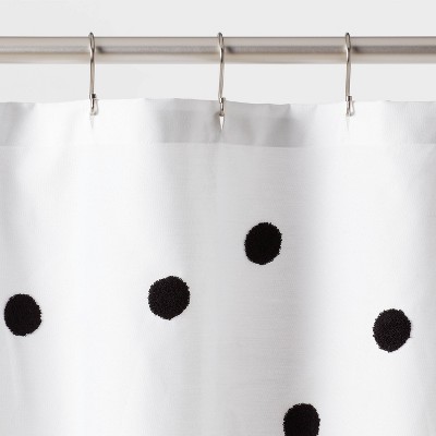 Dot Textured Kids&#39; Shower Curtain Black - Pillowfort&#8482;