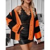 Women's Colorblock Lightweight Cardigan Sweaters Button Down Bell Sleeve Knit Outerwear - 2 of 4