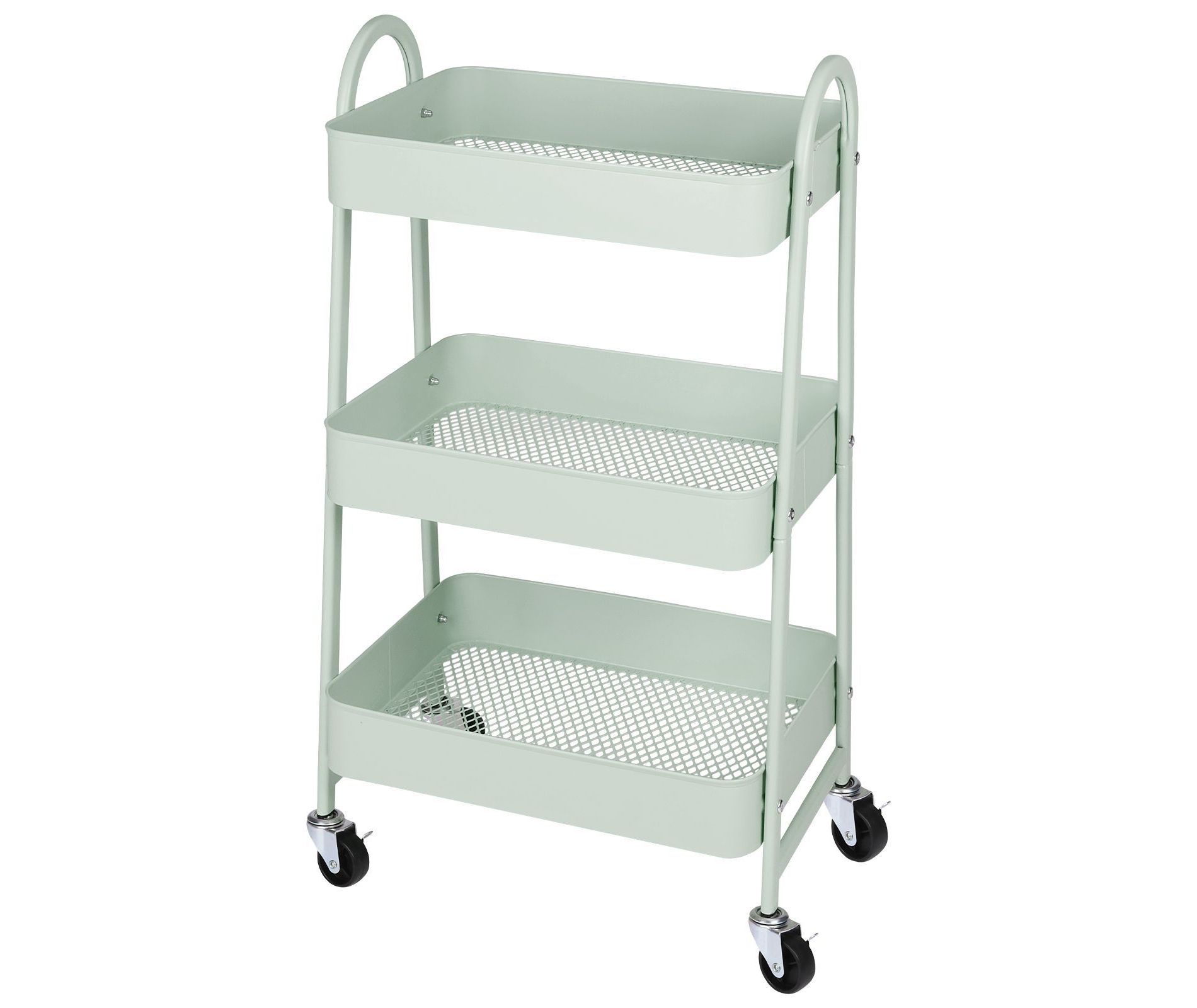 JIONJOY 3 Tier Utility Rolling Cart, Premium Metal Mobile Storage Cart with Lockable Wheels, Ultimate Organizer for Every Room in the House