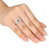 EVERLY JEWELRY |Sterling Silver 1/10 CT TW Diamond And 1/10 CT TGW Created Emerald Anniversary Ring - 3 of 4