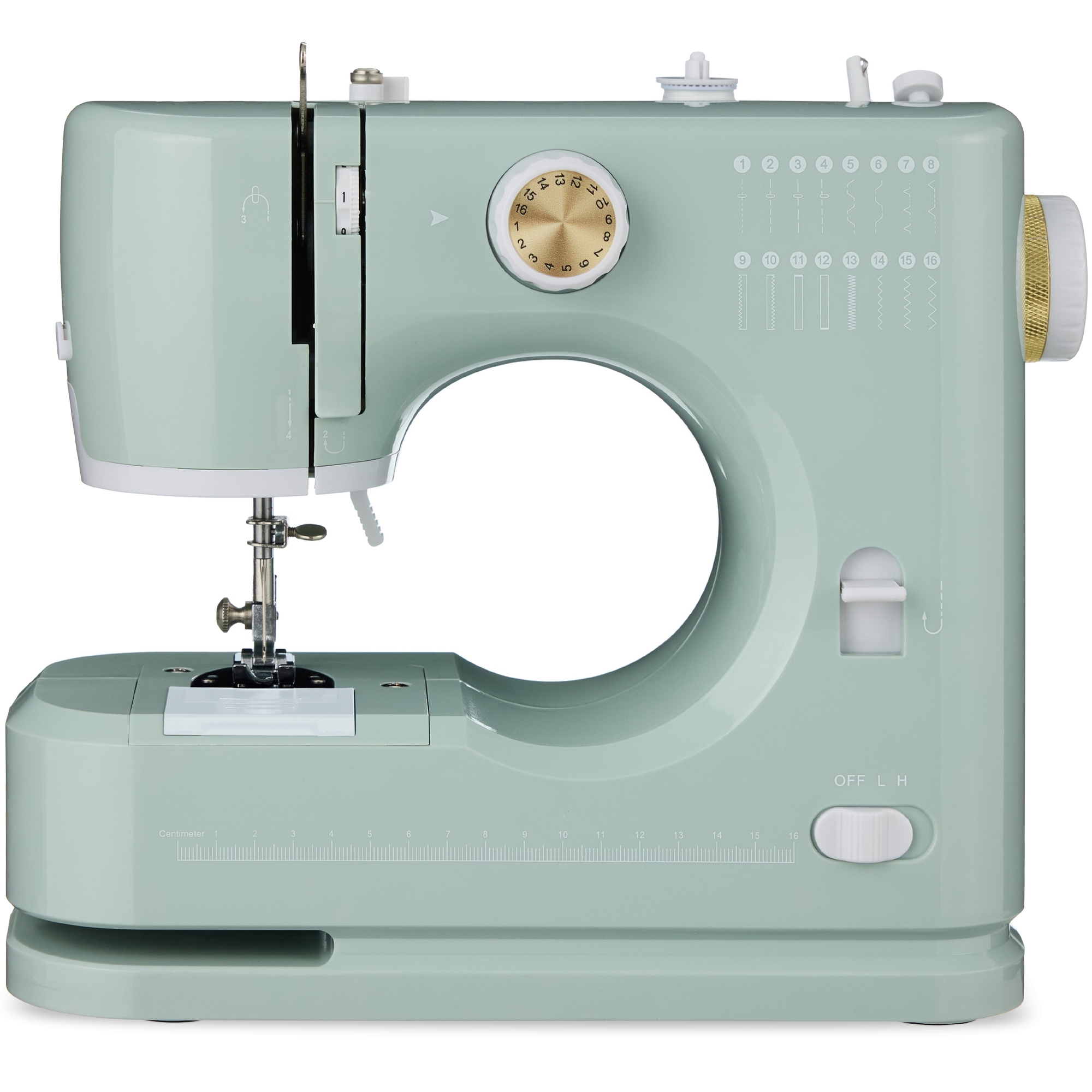 Best Choice Products 55-Piece Sewing Machine Kit for Beginners, w/ 16 Stitch Patterns, Double Stitching - Sage/Gold