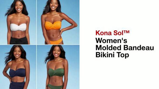 Women&#39;s Molded Bandeau Bikini Top - Kona Sol&#8482; Dark Green XL, 2 of 9, play video