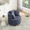 Velvet Upholstered Swivel Chair for Living Room - 3 of 4