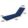 Wellfor Chaise Lounge Outdoor Cushion: UV-Resistant, Removable Cover, Zipper Closure, Sponge Fill - 4 of 4