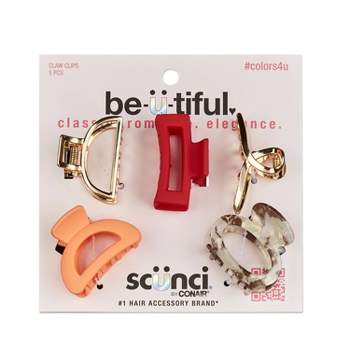 scünci be-ü-tiful Mixed Shapes Open Center Claw Clips - Mixed Finish - 5pcs