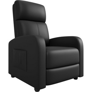 Recliner Chair for Adults,PU Leather Lazy Recliner Ergonomic Adjustable Single Sofa Enhanced with Side Pocket, Tall Back, Wide Arms Padded Seat - 1 of 4