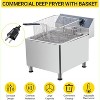 Acekool 11L/3.3Gal Commercial Deep Fryer, 1700W, 6L Baskets, Stainless Steel, Splash Guard for Restaurant, Food Truck, Home Kitchen - 2 of 4