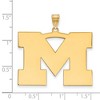 Black Bow Jewelry 14k Yellow Gold Michigan Wolverines NCAA Extra Large Pendant - 2 of 3