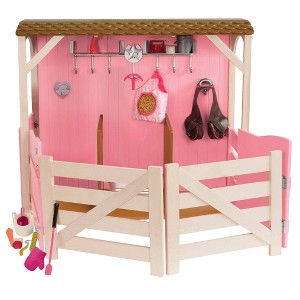 Our Generation Horse Barn Playset for 18" Dolls - Saddle Up Stables - Pink - 1 of 4