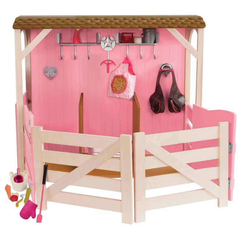 Our Generation Horse Barn Playset for 18&#34; Dolls - Saddle Up Stables - Pink, 1 of 10
