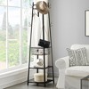 VECELO Freestanding Industrial Coat Rack with Metal Basket, 2 Shelves & 8 Dual Hooks – Entryway Hall Tree for Hats, Bags, and Scarves - 4 of 4