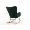 Zeus & Ruta 31.5 in.W Teddy Fabric Accent Rocking Gilder with High Backrest - 4 of 4