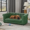 Akoasm Linen Cozy & Foam Square Dog Sofa With Curved Armrests And Backrests-Green - 4 of 4
