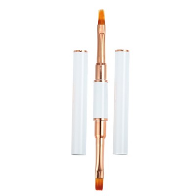 Unique Bargains Home DIY Manicure Double-Ended Nail Art Brush Lace Brush Gel Polish Nail Art Design Pen Paint Tools White 1 Pc